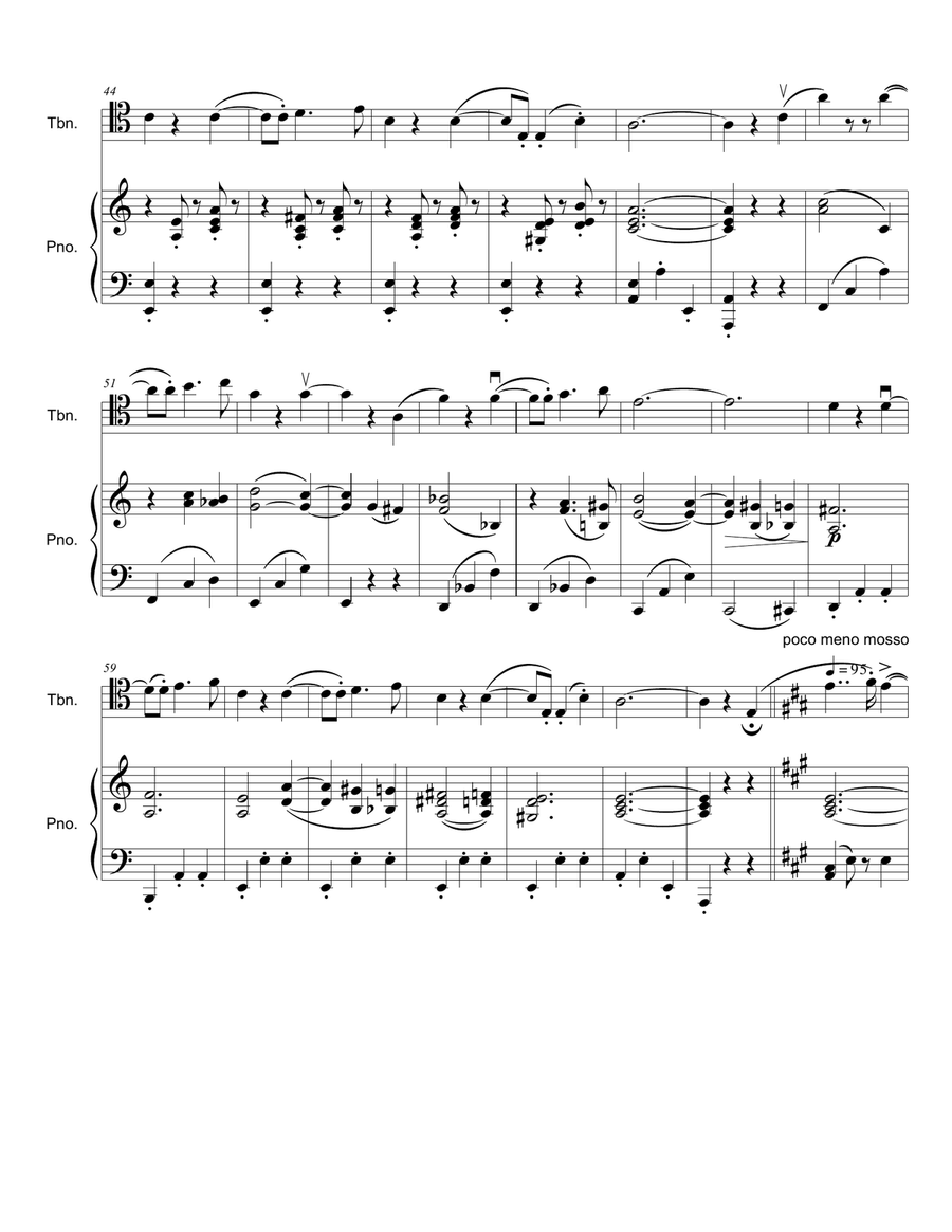 Liebesleid [Love's Sorrow] arranged for Tenor Trombone and piano Trombone Duet scores gallery preview page 6