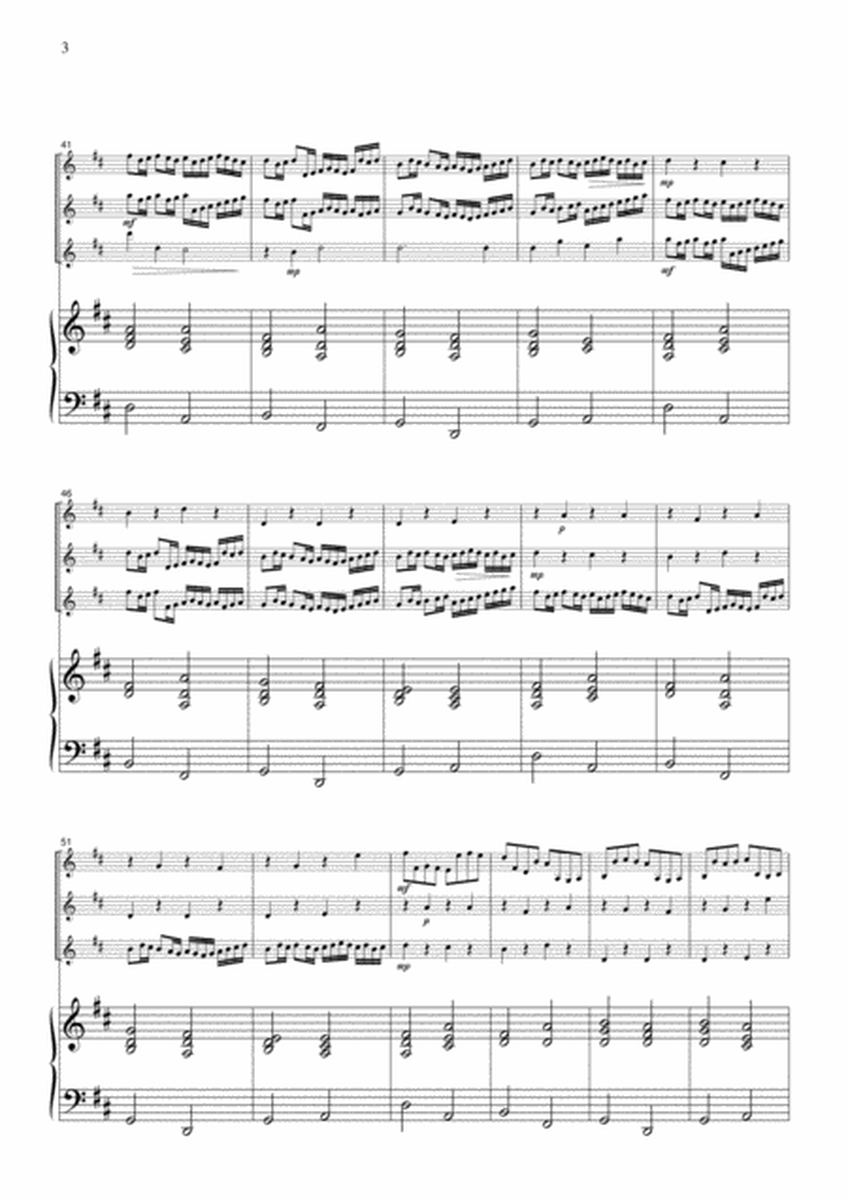 Pachelbel Canon, for 3 Violins & Piano, VN304
