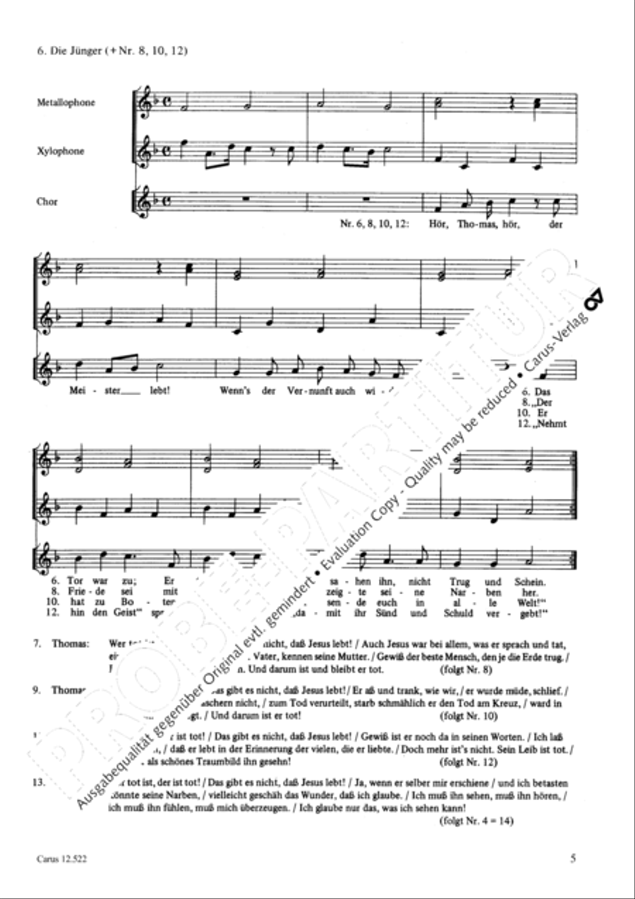 Thomas, ich weiss, dass Jesus lebt 2-Part scores gallery preview page 6