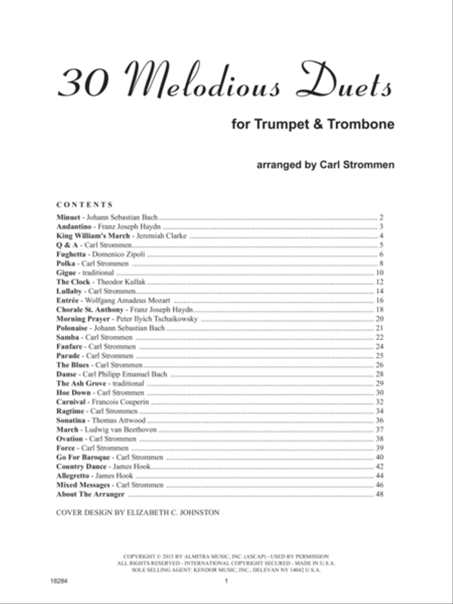 30 Melodious Duets -Trumpet & Trombone Brass Duet scores gallery preview page 2