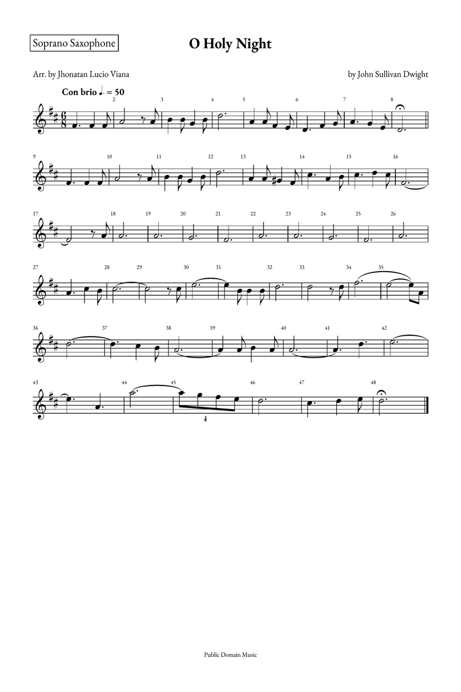 O Holy Night Saxophone Quartet scores gallery preview page 4