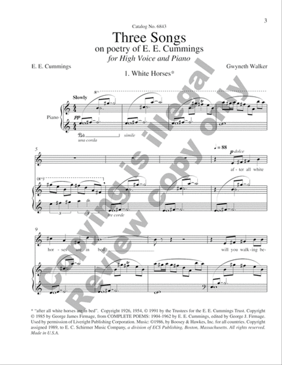 Three Songs High Voice scores gallery preview page 3