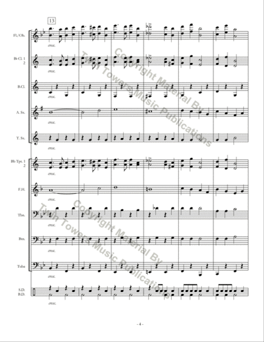 Pebblebrook March Pebblebrook March Concert Band scores gallery preview page 5