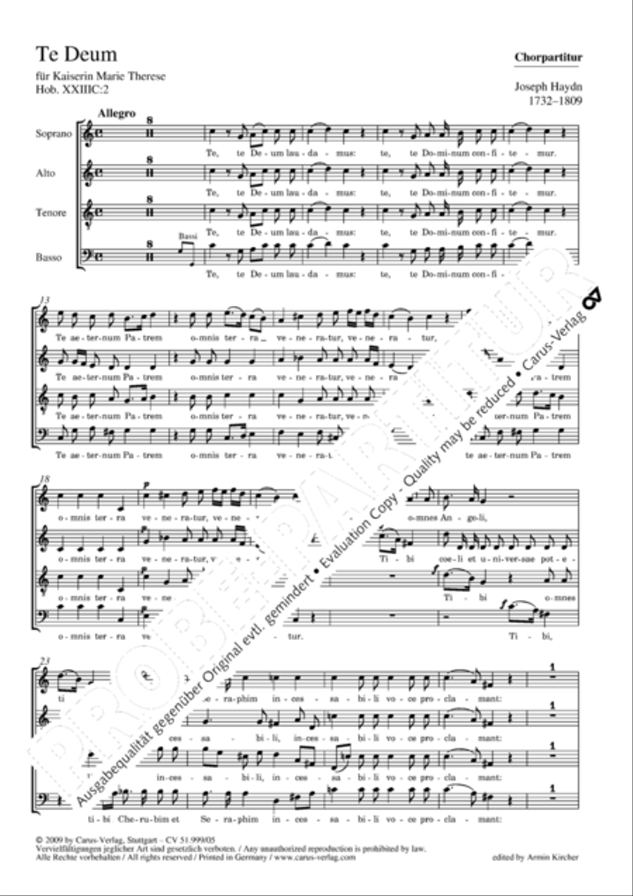 Te Deum Te Deum 4-Part scores gallery preview page 2