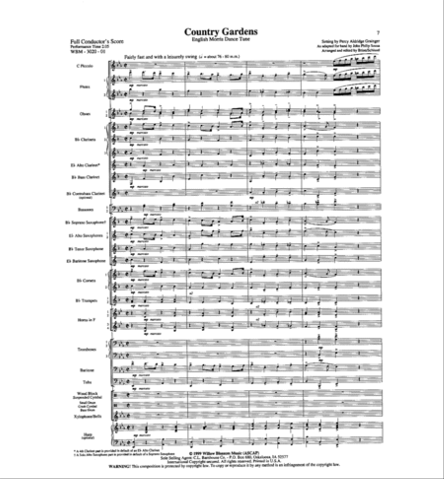 Country Gardens Concert Band scores gallery preview page 2