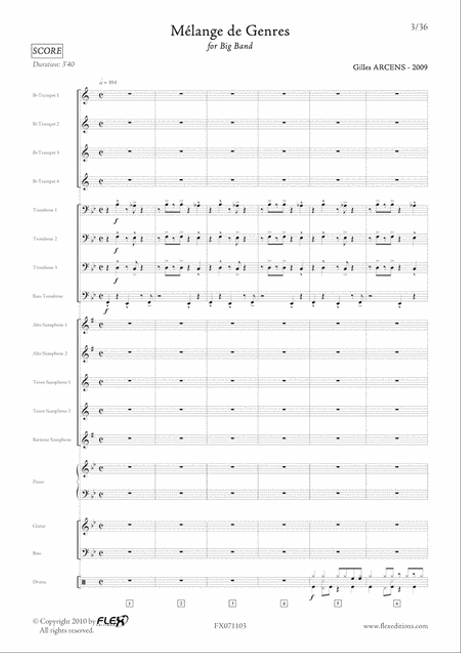 Melange de Genres Big Band scores gallery preview page 3