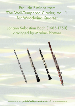 Prelude F-minor from ‘The Well-Tempered Clavier, Vol. 1’ for Woodwind Quartet