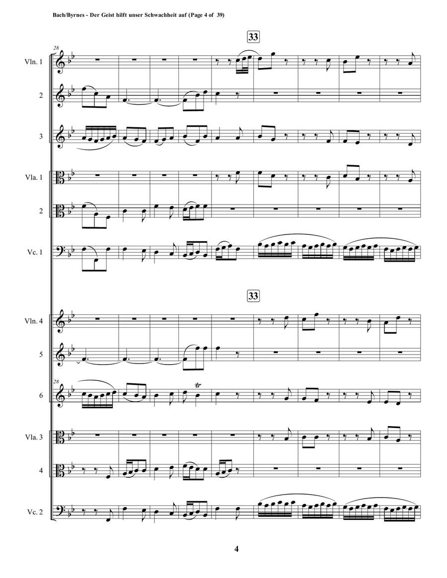 Der Geist hilft unser Schwachheit auf by J.S. Bach for Double String Orchestra Der Geist hilft unser Schwachheit auf by J.S. Bach for Double String Orchestra String Orchestra scores gallery preview page 4
