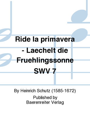 Book cover for Ride la primavera - Laechelt die Fruehlingssonne SWV 7