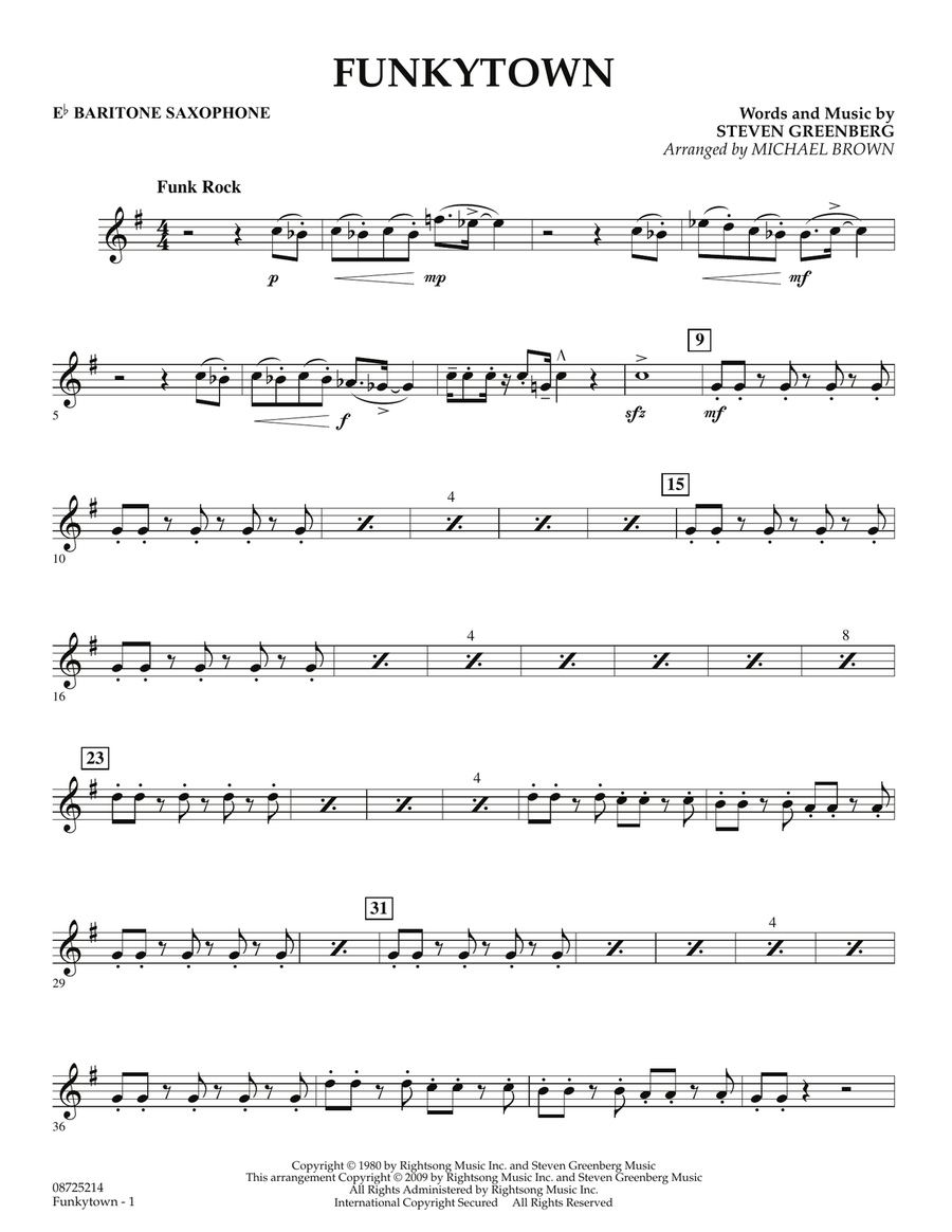Funkytown - Eb Baritone Saxophone