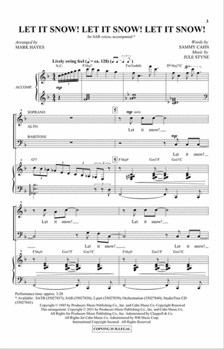 Let It Snow! Let It Snow! Let It Snow! 3-Part scores gallery preview page 2