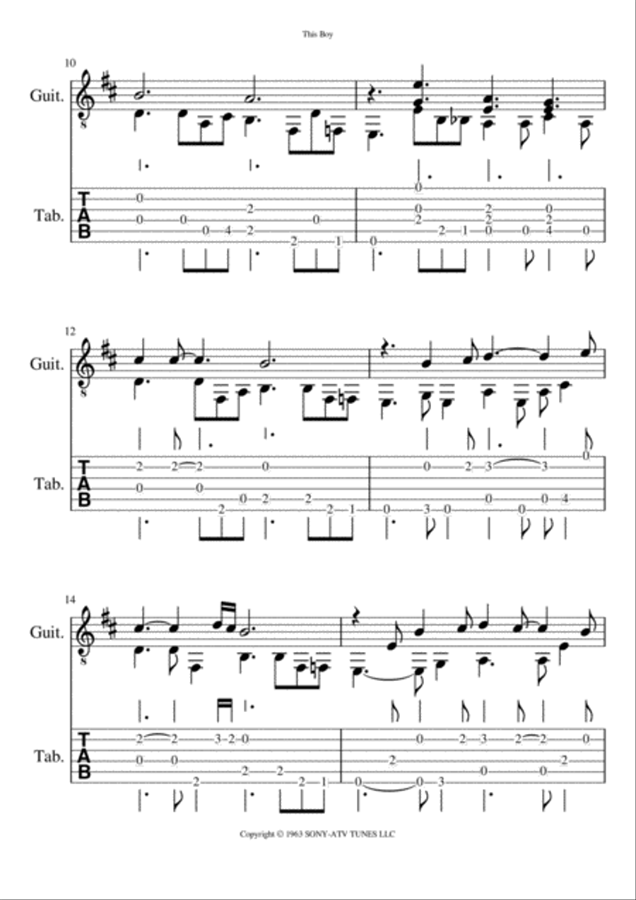 This Boy (ringo's Theme) Guitar Tablature scores gallery preview page 4
