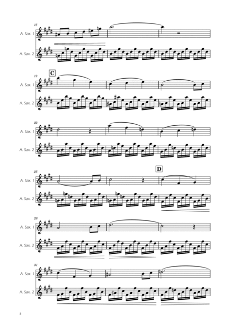 The Swan - Saint-Saens - Alto Sax Duet Woodwind Duet scores gallery preview page 2