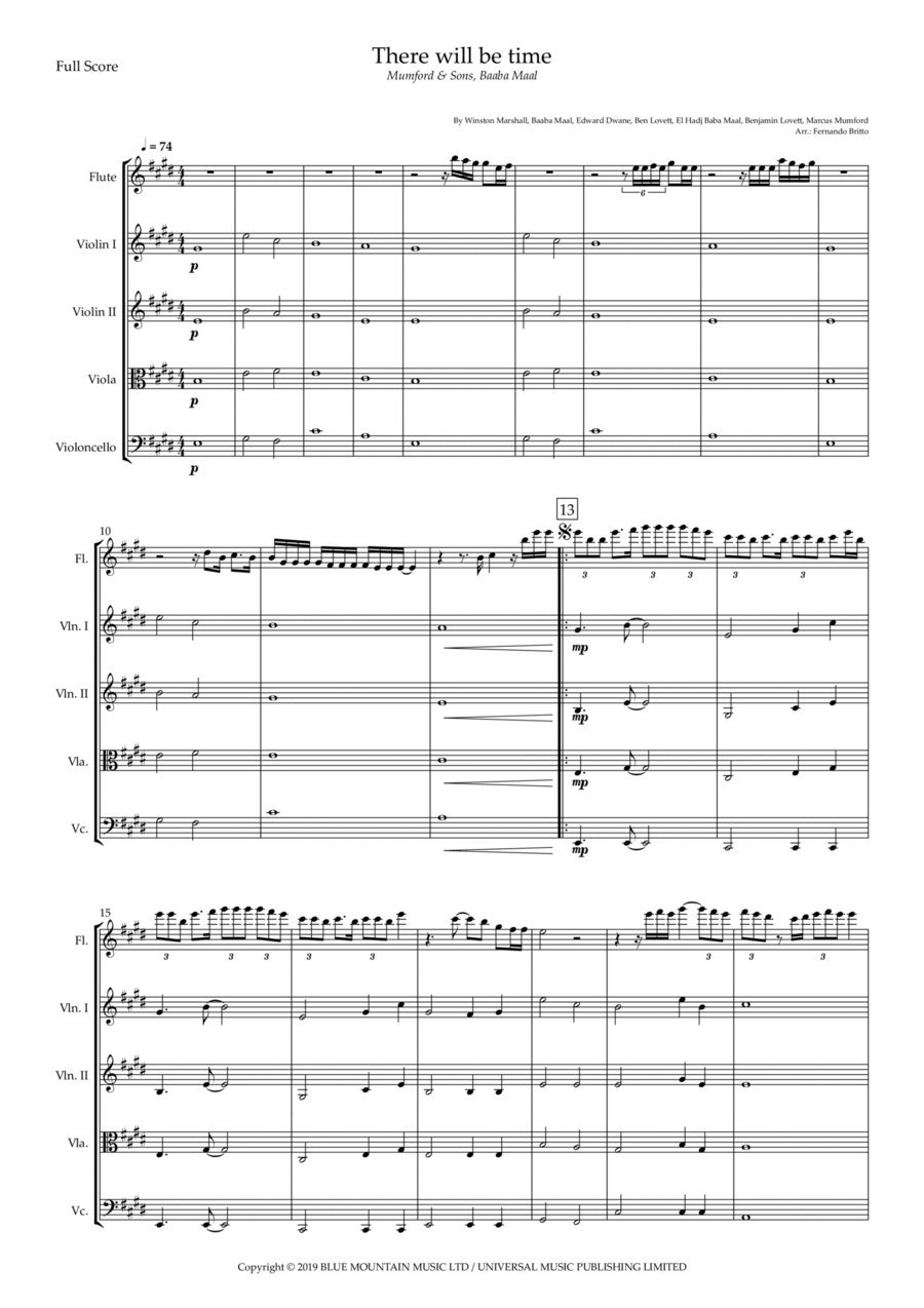 There Will Be Time Small Ensemble scores gallery preview page 1
