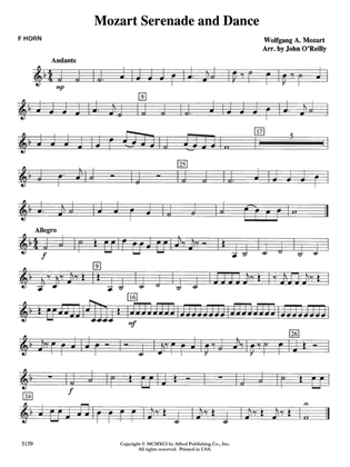 Mozart Serenade and Dance: 1st F Horn