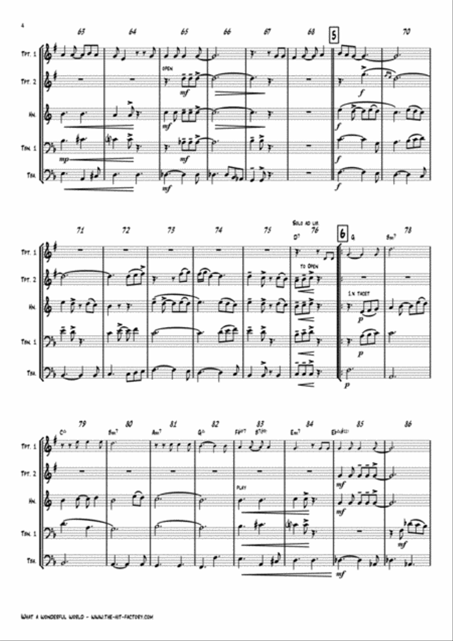 What A Wonderful World Euphonium scores gallery preview page 4