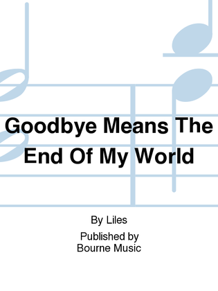 Book cover for Goodbye Means The End Of My World