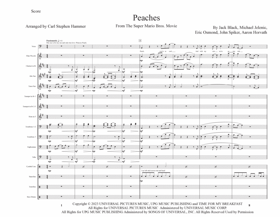 Peaches Peaches Marching Band scores gallery preview page 1