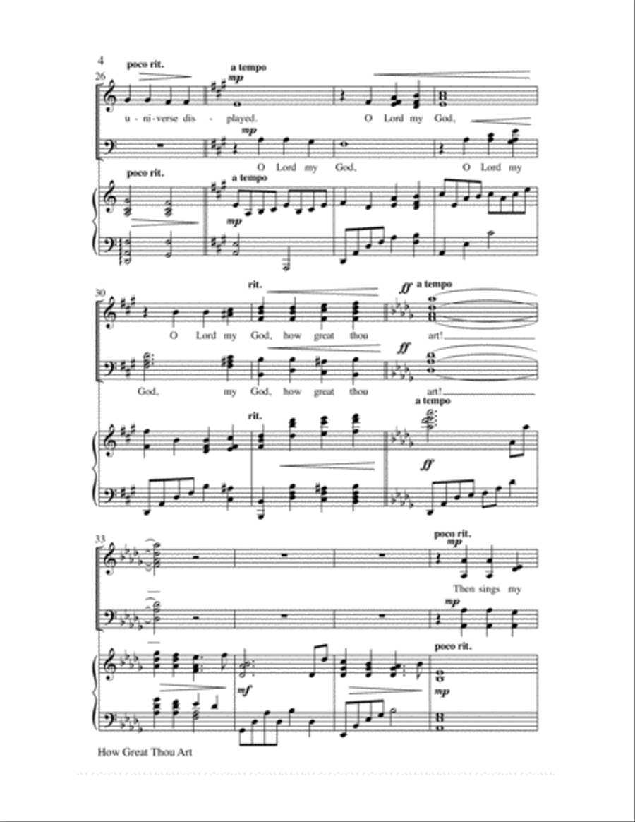 How Great Thou Art How Great Thou Art 4-Part scores gallery preview page 5