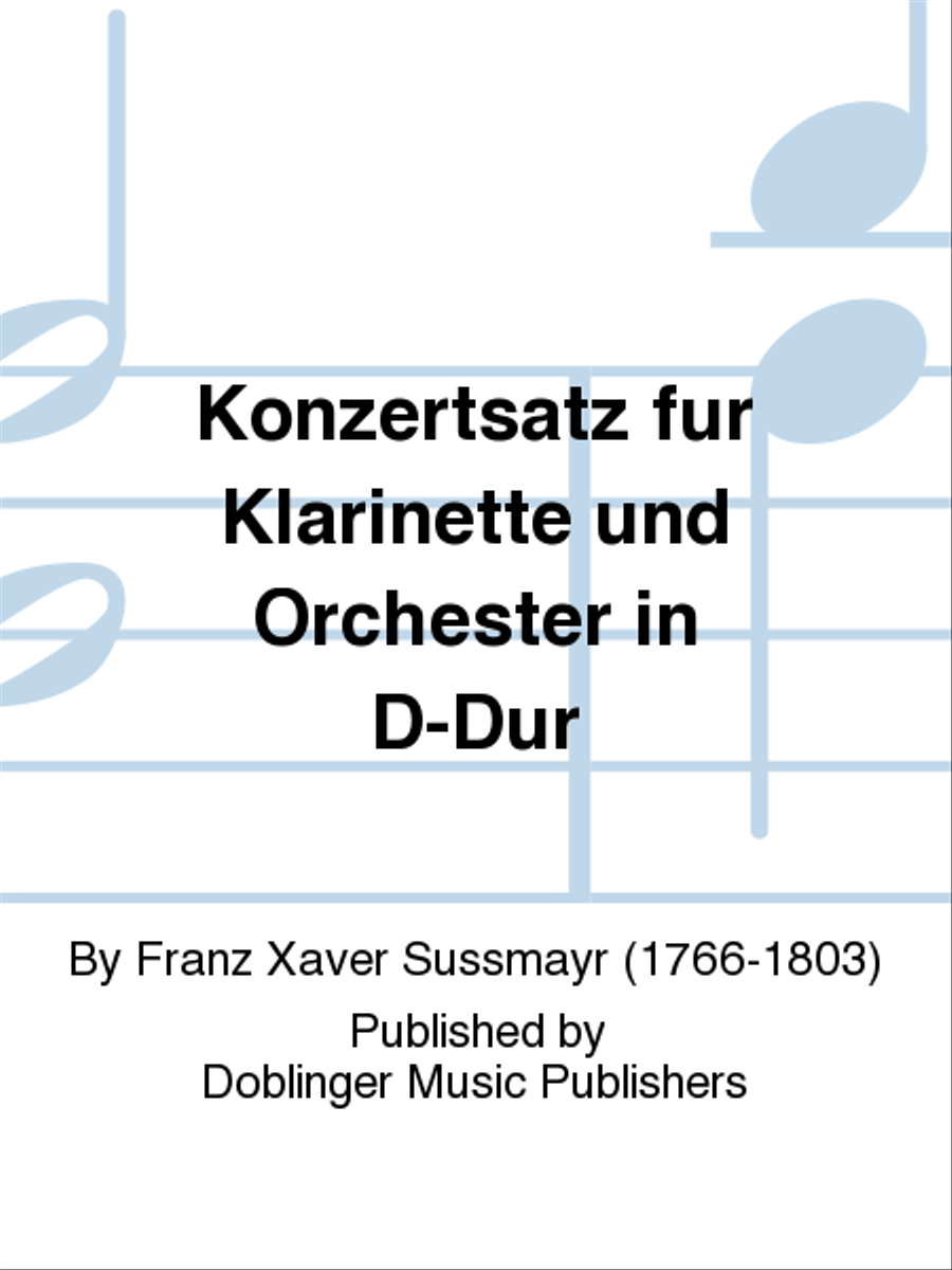 Konzertsatz fur Klarinette und Orchester in D-Dur Clarinet Solo scores gallery preview page 1