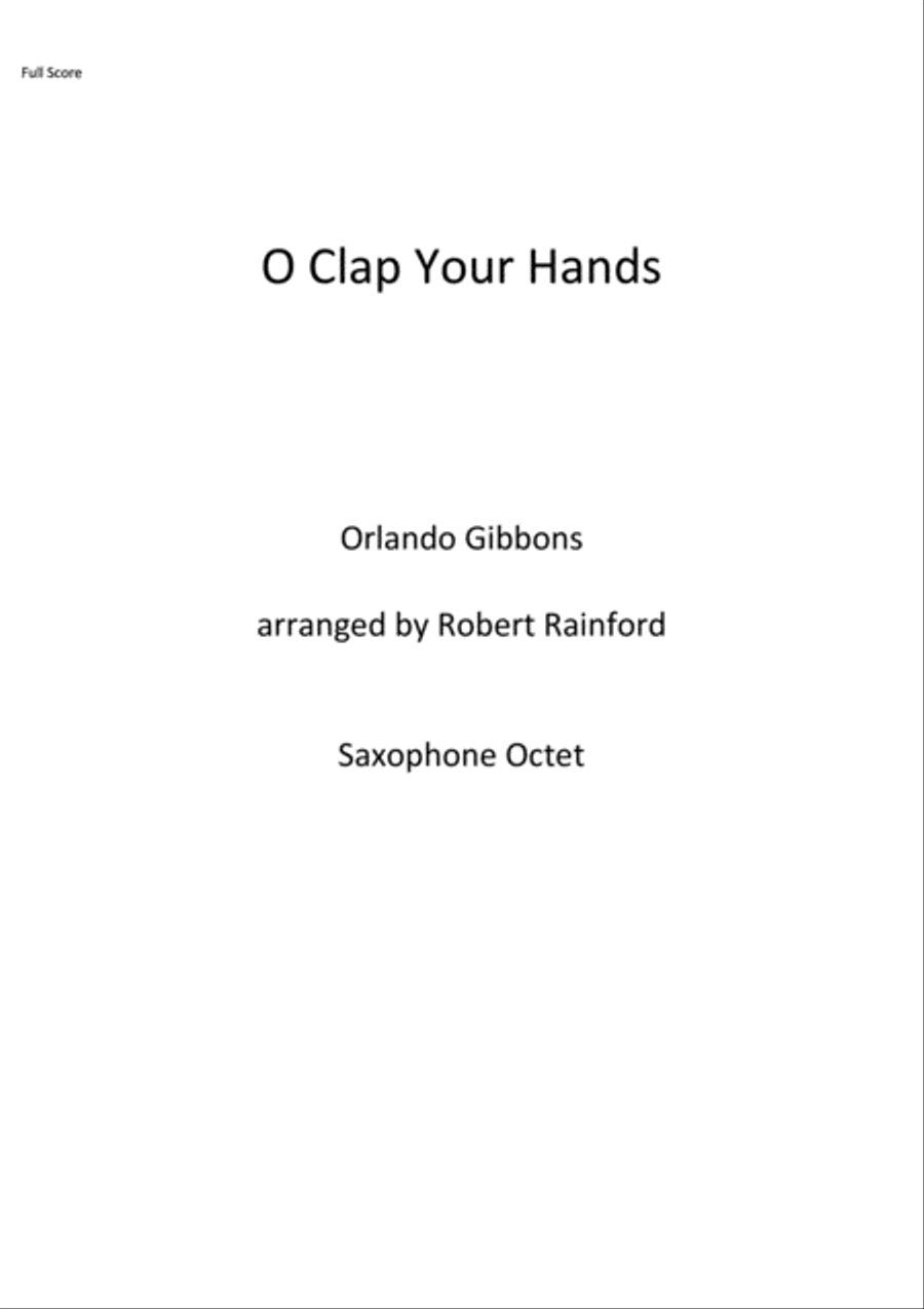 O Clap Your Hands