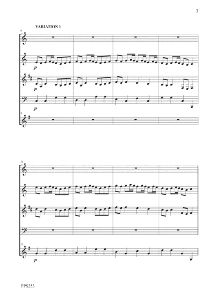 PACHELBEL CHACONNE IN C MAJOR P. 38 FOR WOODWIND QUINTET Woodwind Quintet scores gallery preview page 3