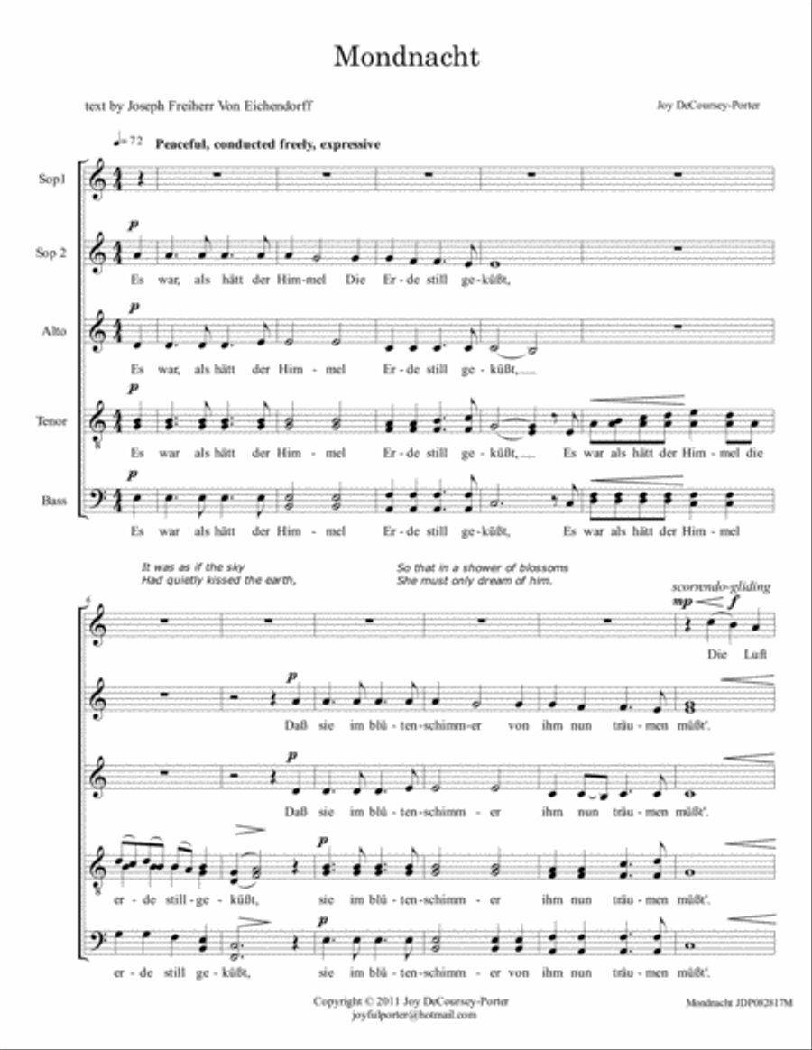 Mondnacht 4-Part scores gallery preview page 3