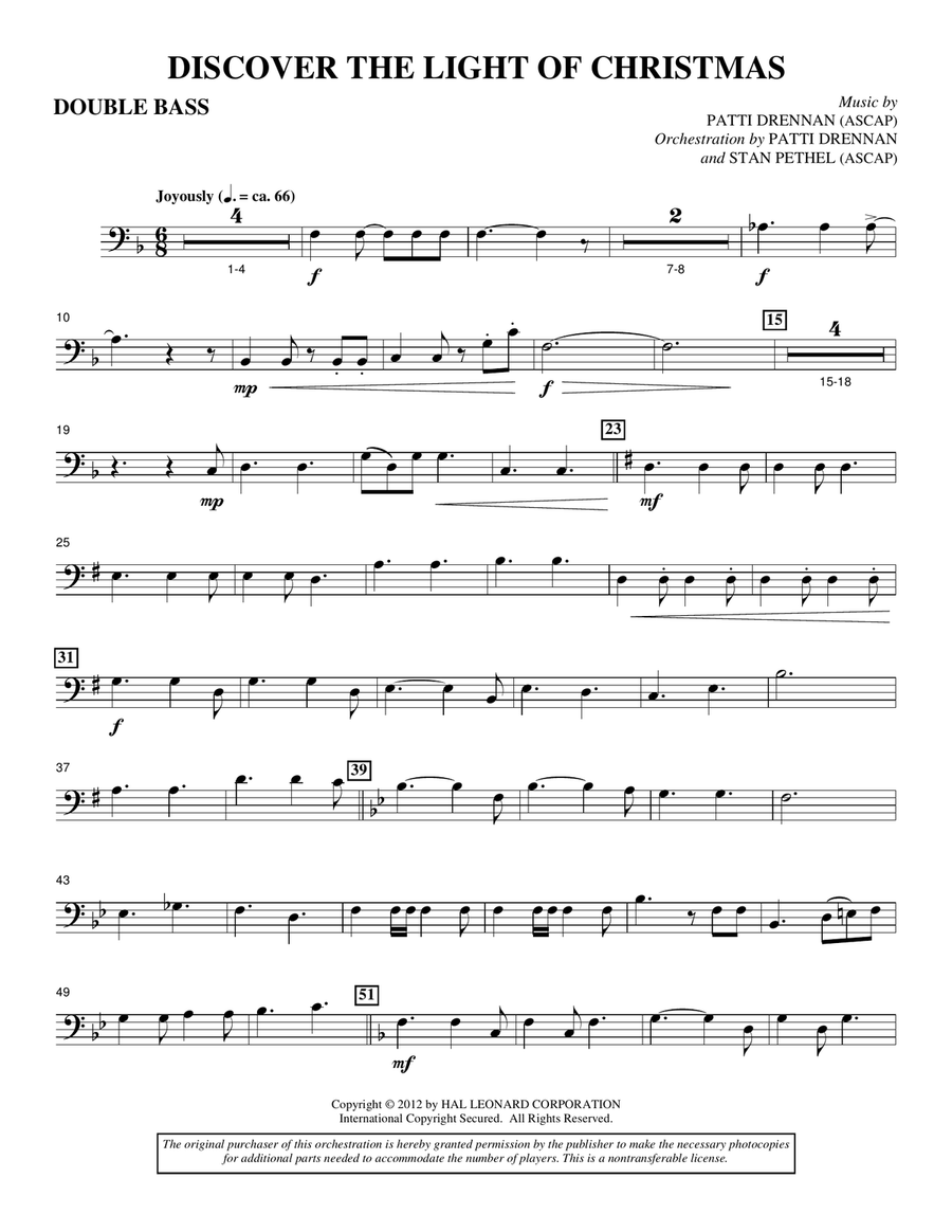 Discover The Light Of Christmas - Double Bass