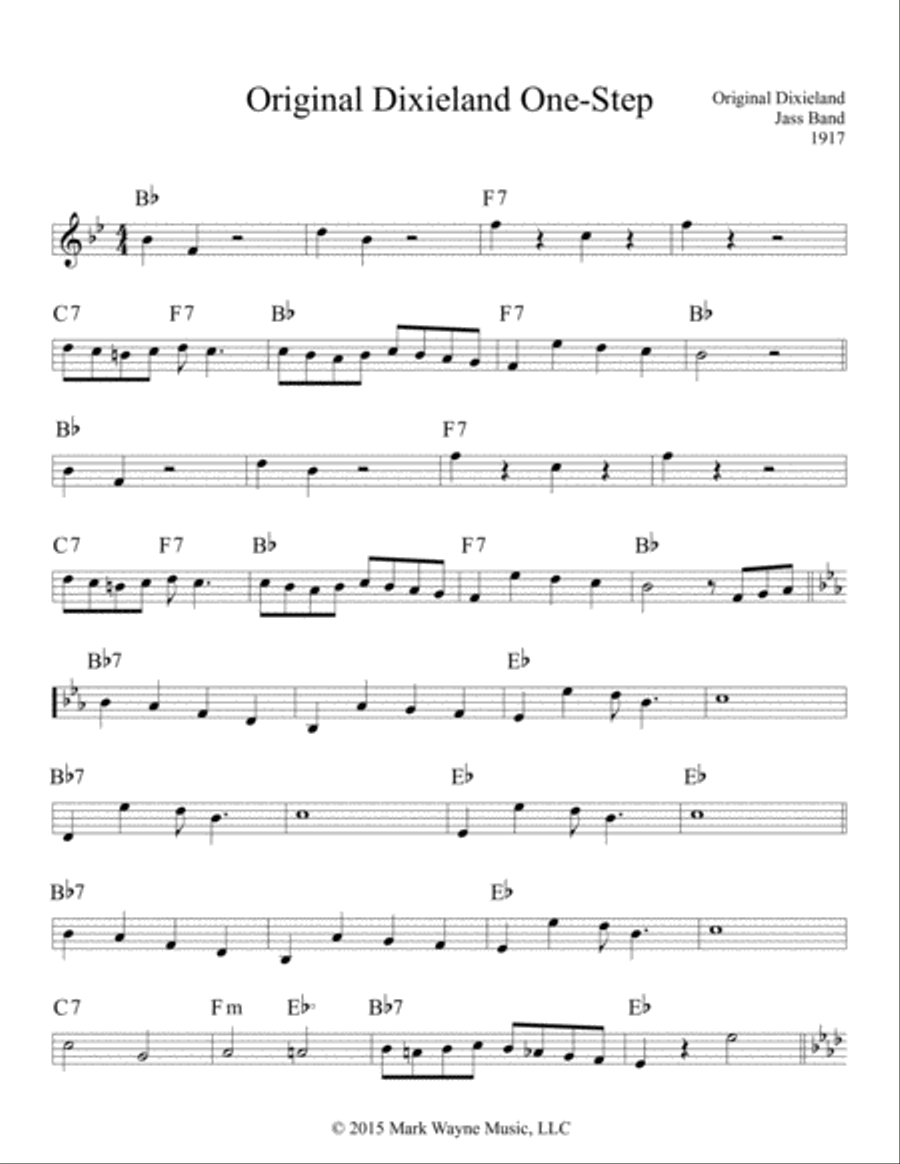 Original Dixieland One-Step Piano scores gallery preview page 1
