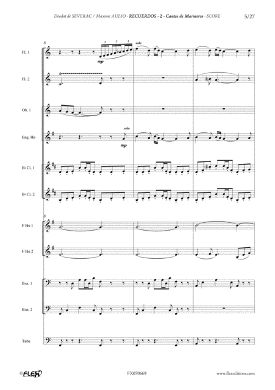 Cantos de Marineros English Horn scores gallery preview page 5