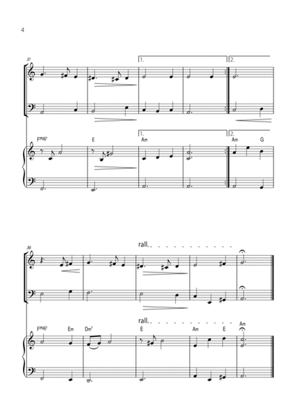 "Green Sleeves" - Beautiful easy version for HORN in F & TROMBONE DUET with PIANO image number null