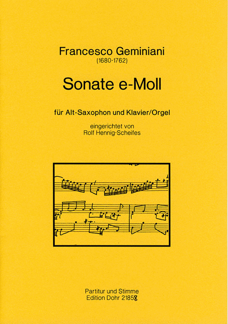 Sonate e-Moll (für Alt-Saxophon und Klavier (Orgel))