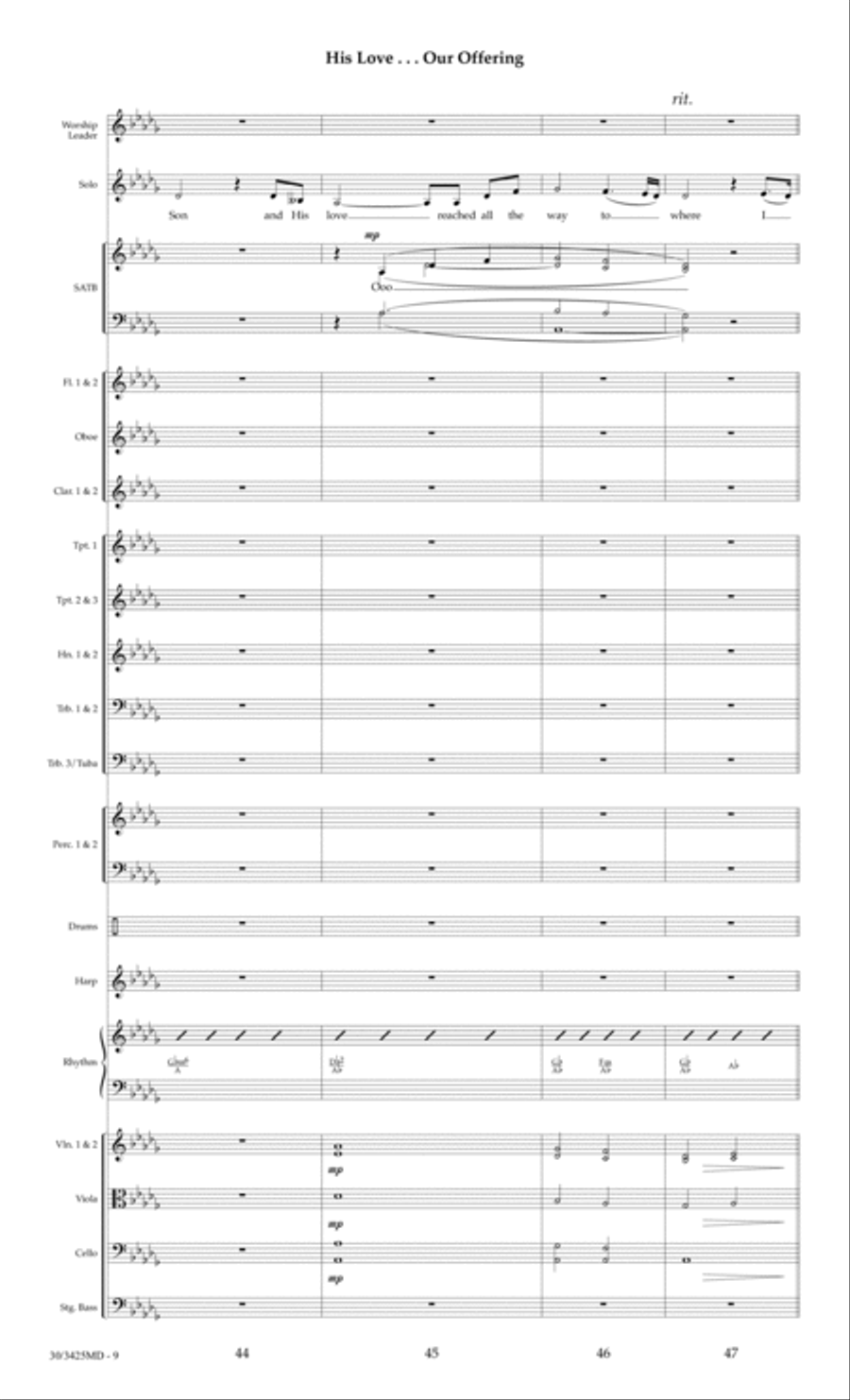 His Love...Our Offering - Orchestral Score and Parts Choir scores gallery preview page 12