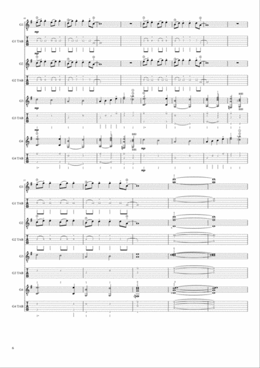Orinoco Flow Guitar Tablature scores gallery preview page 6
