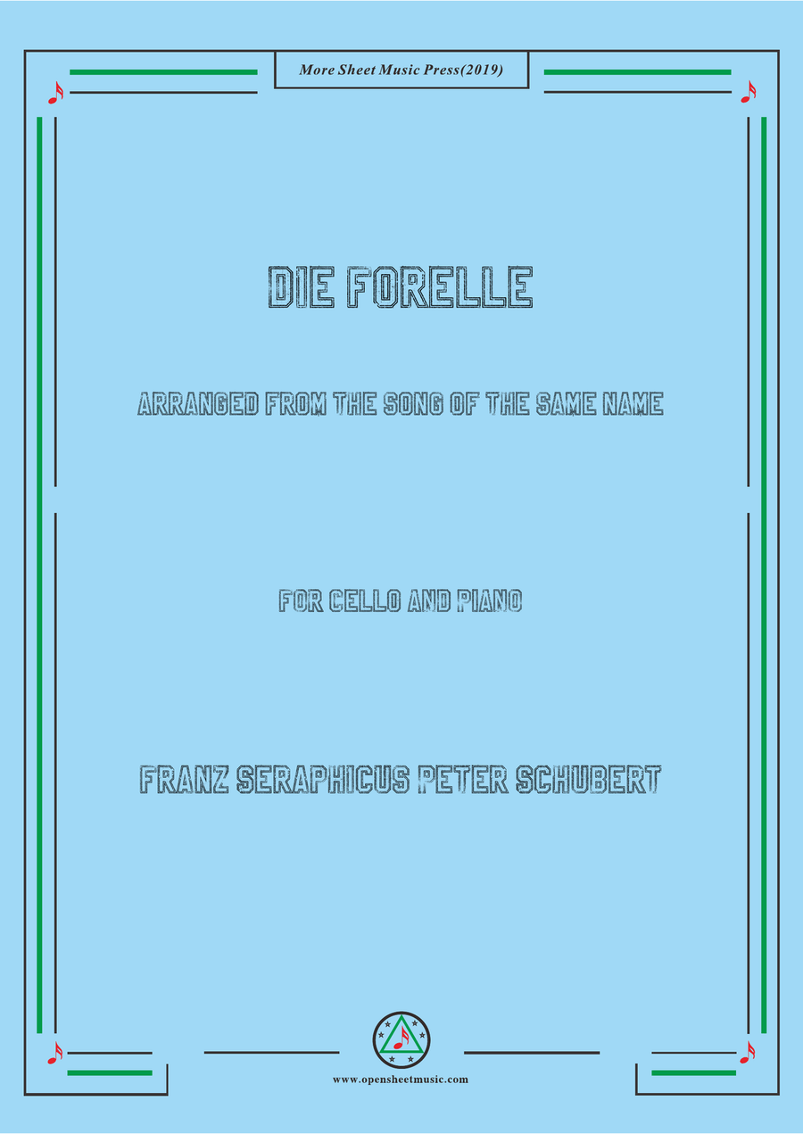 Schubert-Die Forelle,for Cello and Piano Piano scores gallery preview page 1