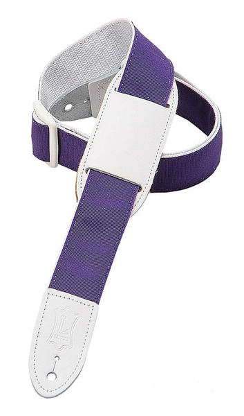 Polypropylene Guitar/Ukulele Strap – Purple/White Ribbon
