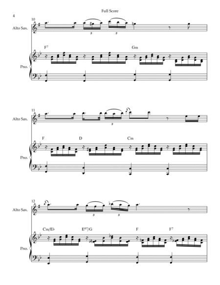 Ave Maria (Franz Schubert) for Alto Saxophone Solo and Piano with Chords