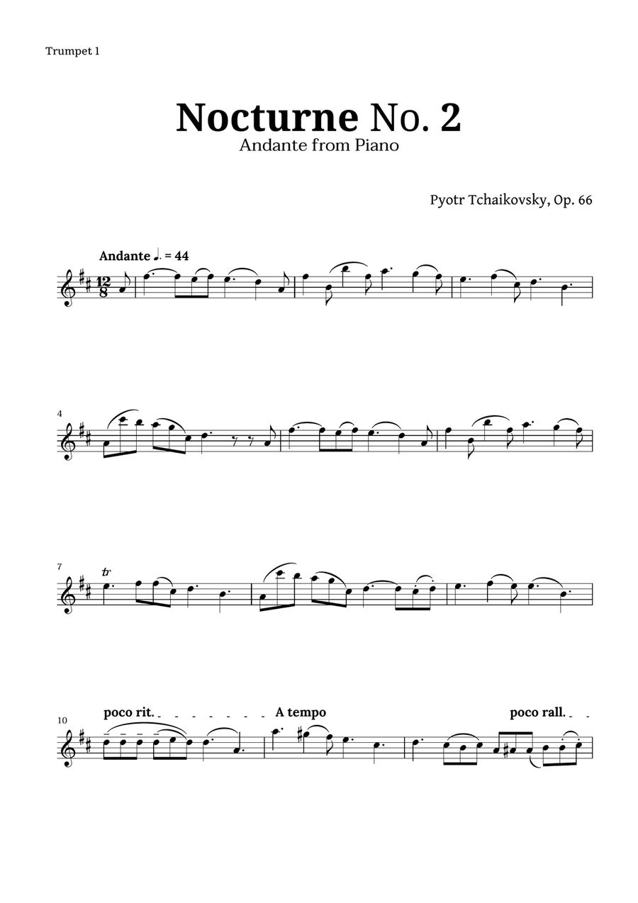 Nocturne by Chopin for Brass Quartet Brass Quartet scores gallery preview page 3