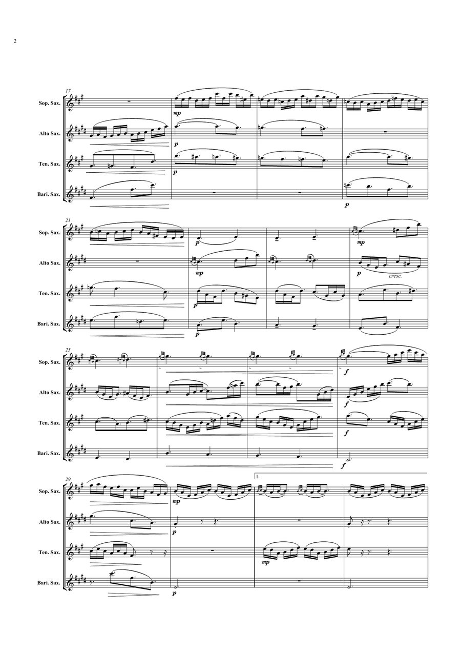 Le Tombeau de Couperin (Saxophone Quartet) Saxophone Quartet scores gallery preview page 3