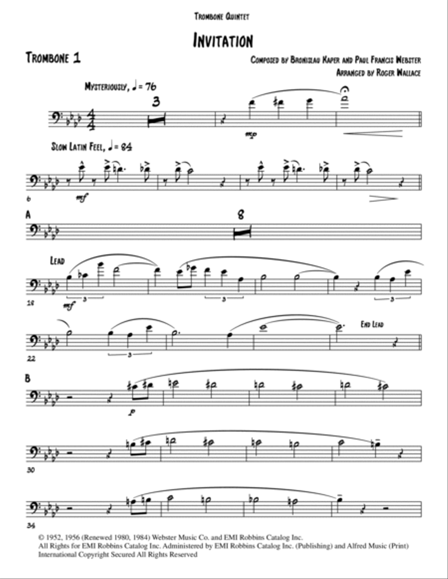Invitation Brass Quintet scores gallery preview page 4