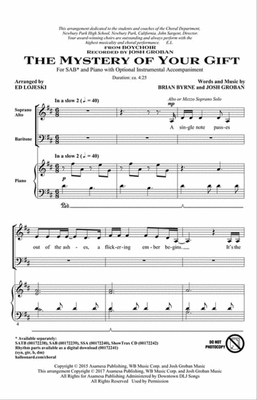 The Mystery of Your Gift 3-Part scores gallery preview page 2