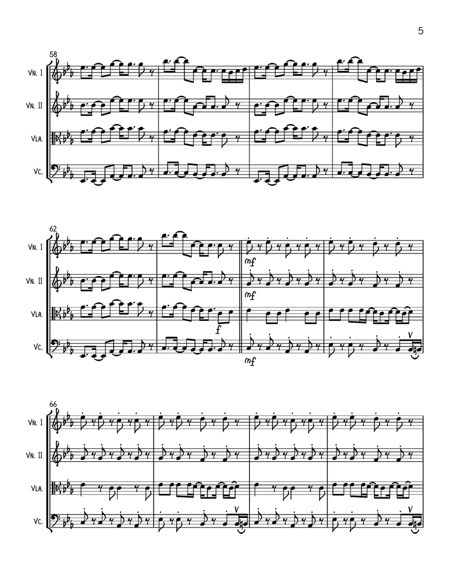 Give Me Everything (Tonight) String Quartet scores gallery preview page 5