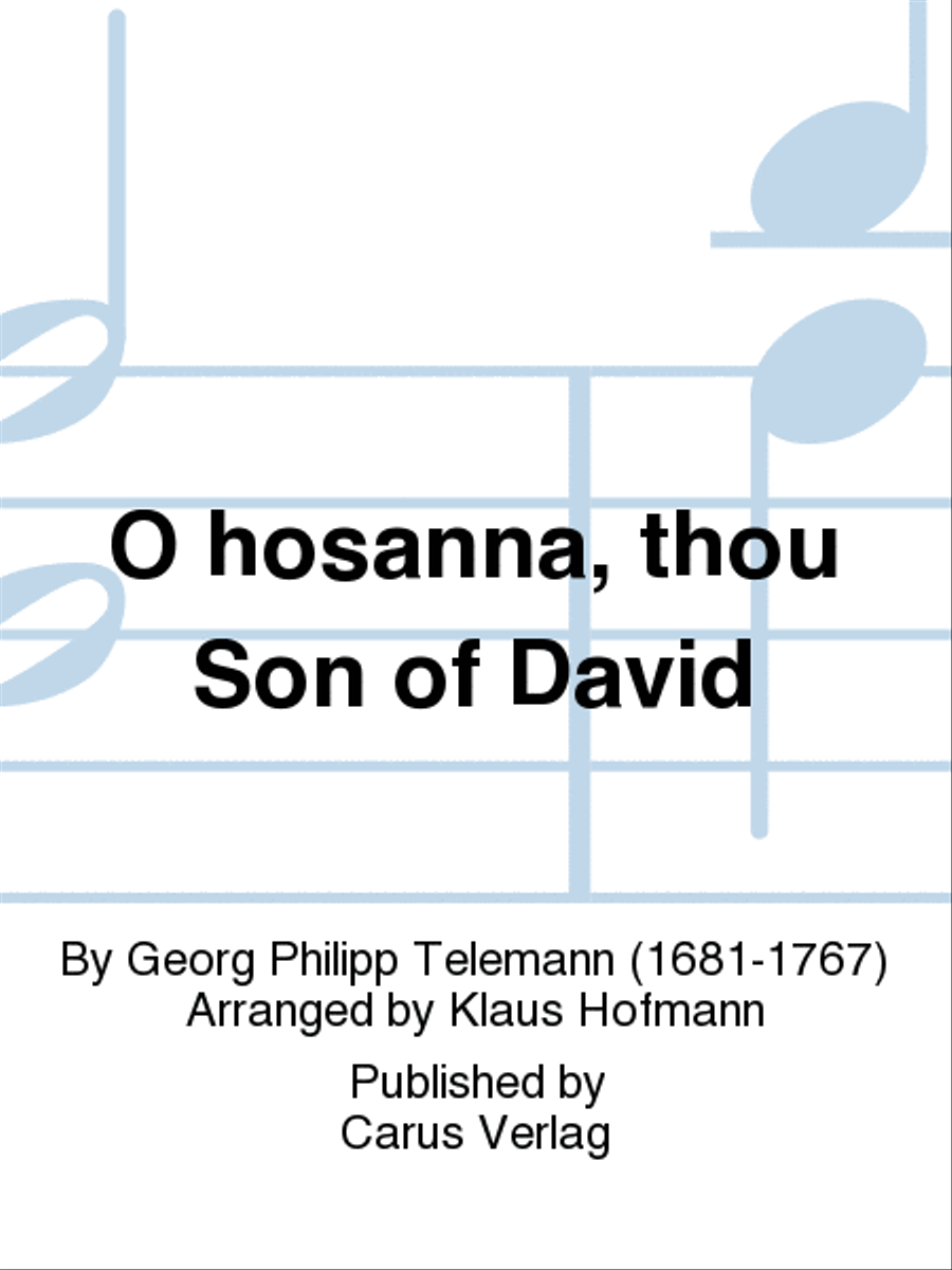 O hosanna, thou Son of David (Hosianna dem Sohne Davids) Violin scores gallery preview page 1