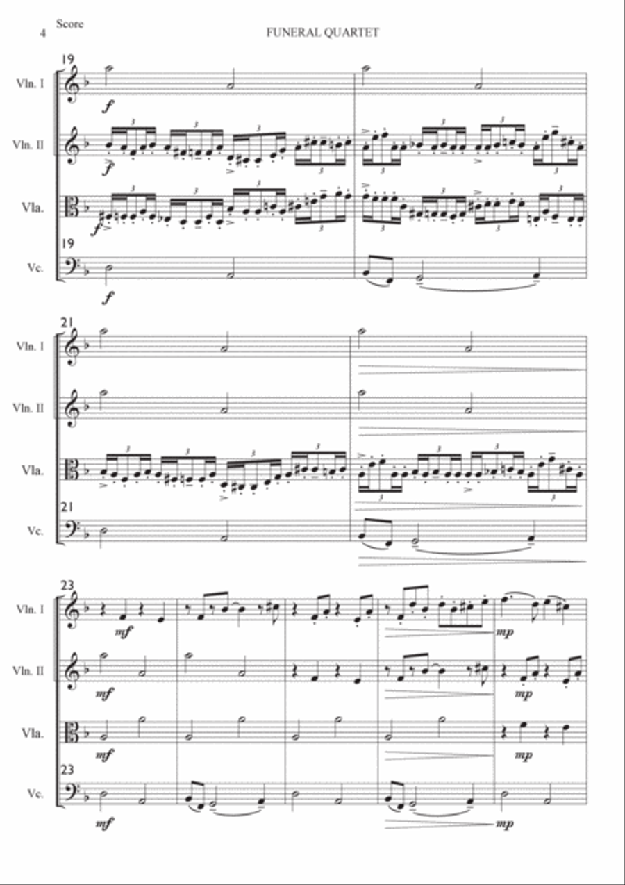FUNERAL QUARTET Strings String Quartet scores gallery preview page 4