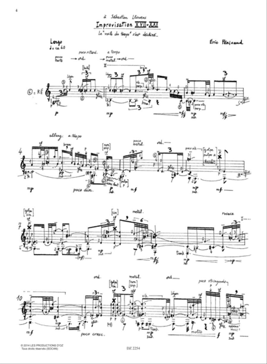 Improvisation XVII-XXI Classical Guitar scores gallery preview page 4