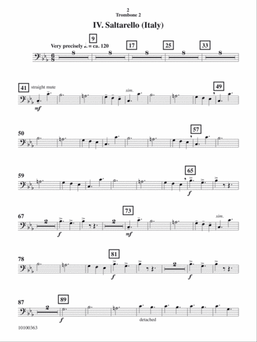 Courtly Airs and Dances - Trombone 2 Concert Band scores gallery preview page 2