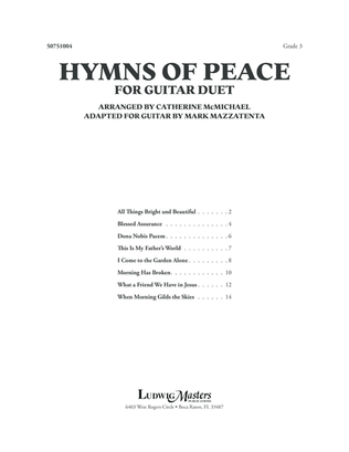 Book cover for Hymns of Peace for Guitar Duet