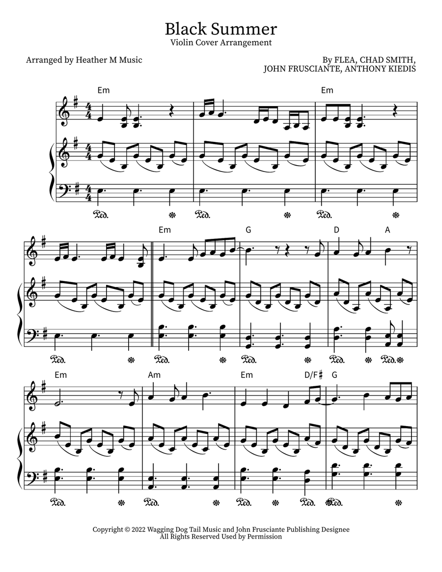 Black Summer Violin Solo scores gallery preview page 1