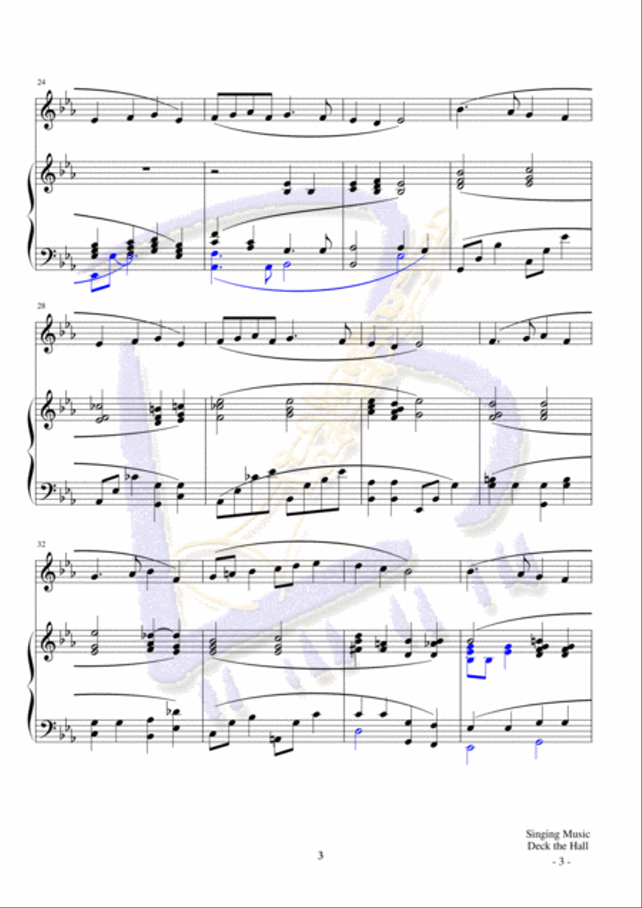 Deck the Hall English Horn scores gallery preview page 3