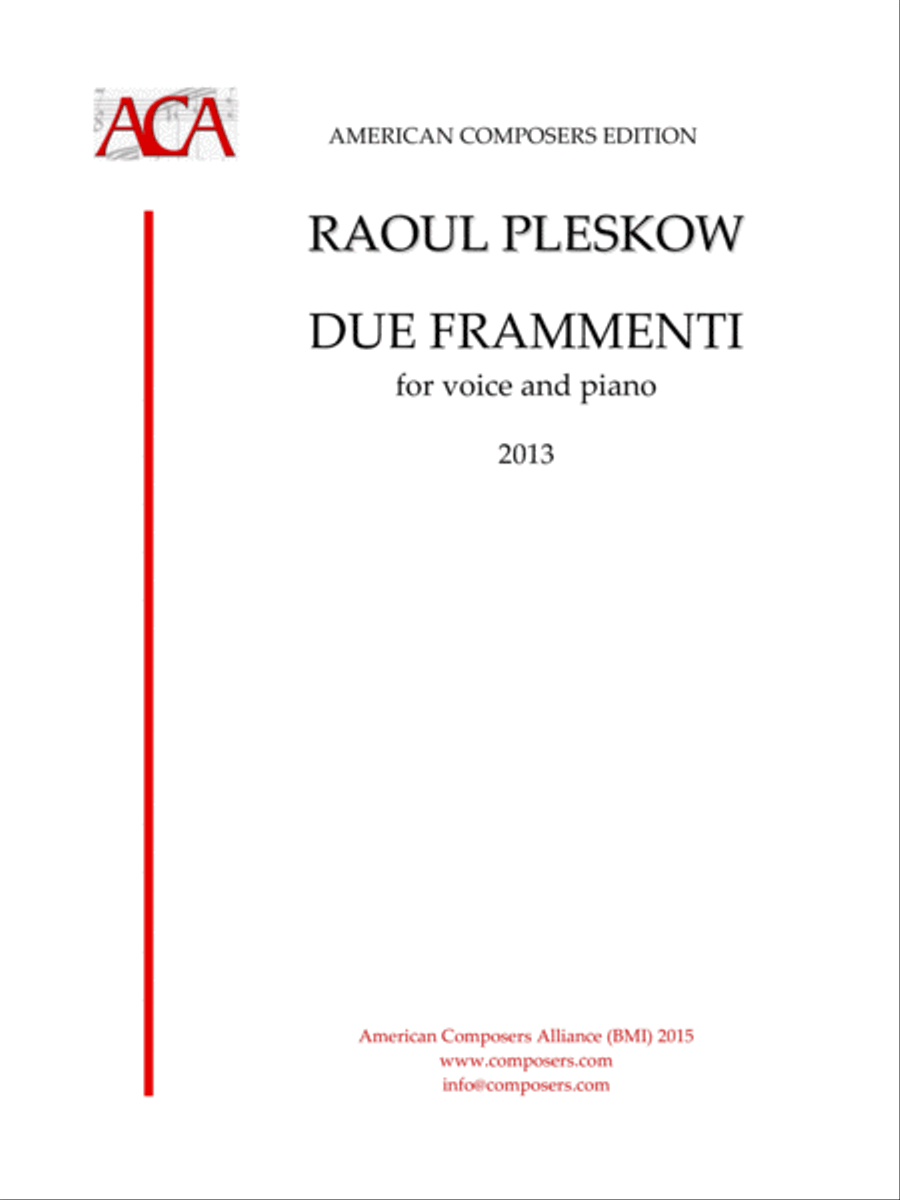[Pleskow] Due Frammenti High Voice scores gallery preview page 1
